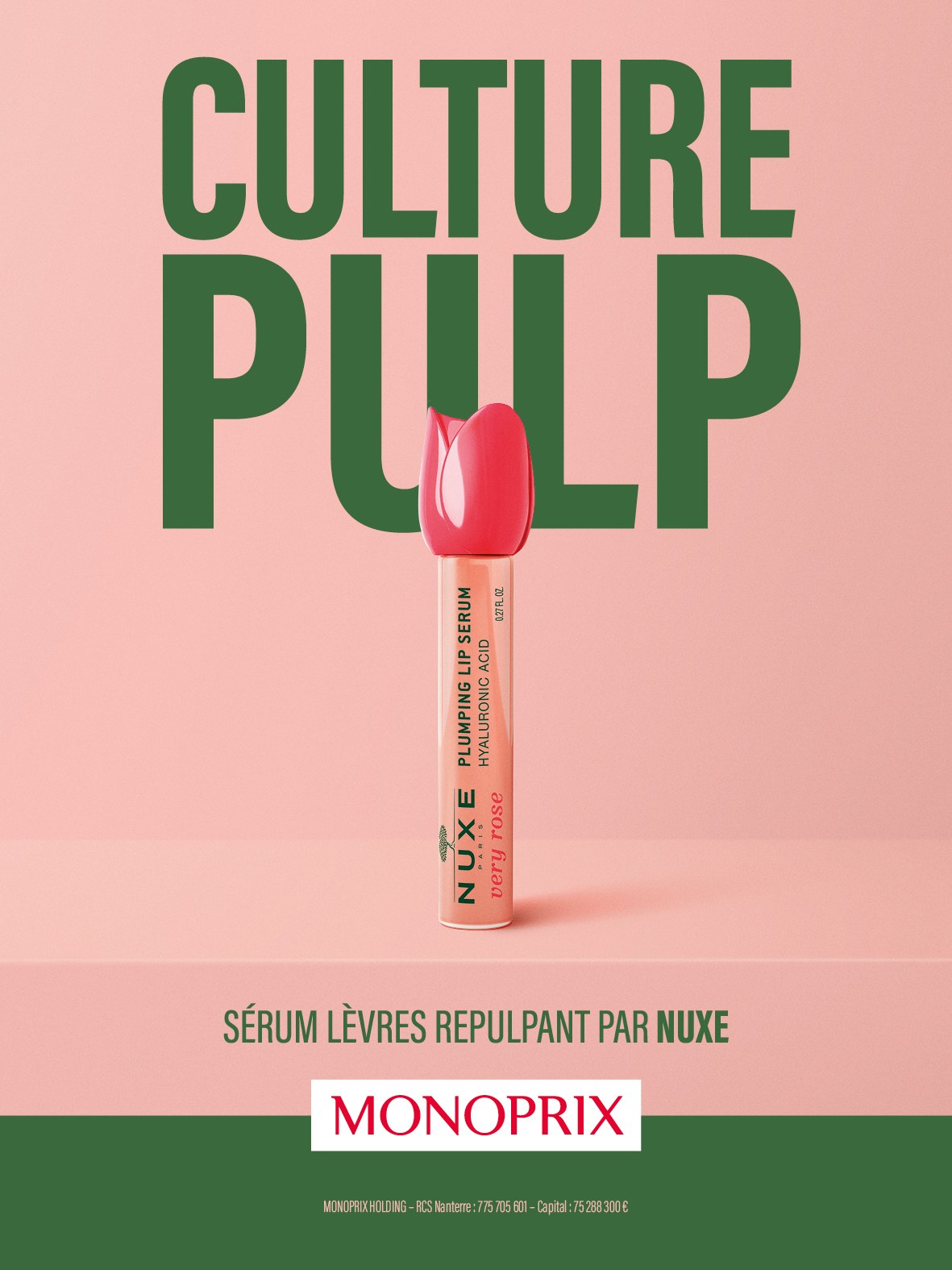 Affiche « Culture pulp » : sérum lèvres repulpant par Nuxe