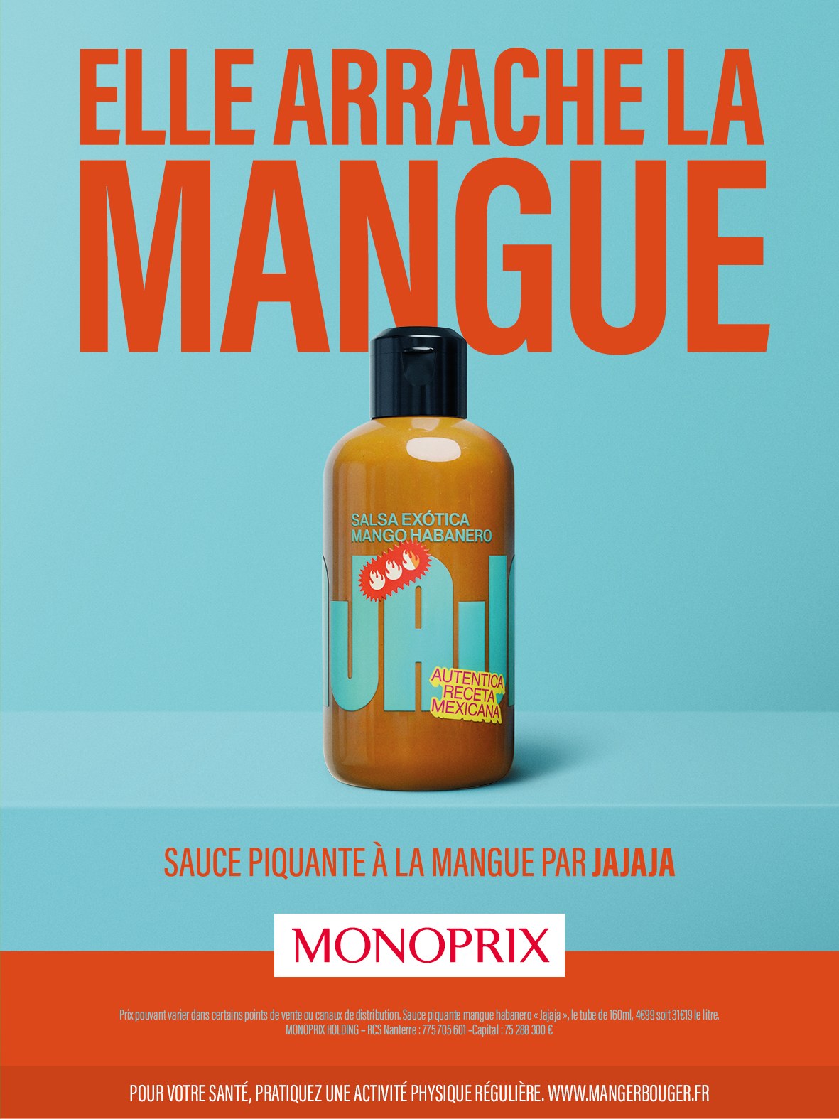Affiche « Elle arrache la mangue » : sauce piquante à la mangue par Jajaja